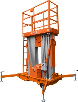 Телескопический двухмачтовый подъемник с аккумулятором GROST Double Mast 200-12 AC/DC