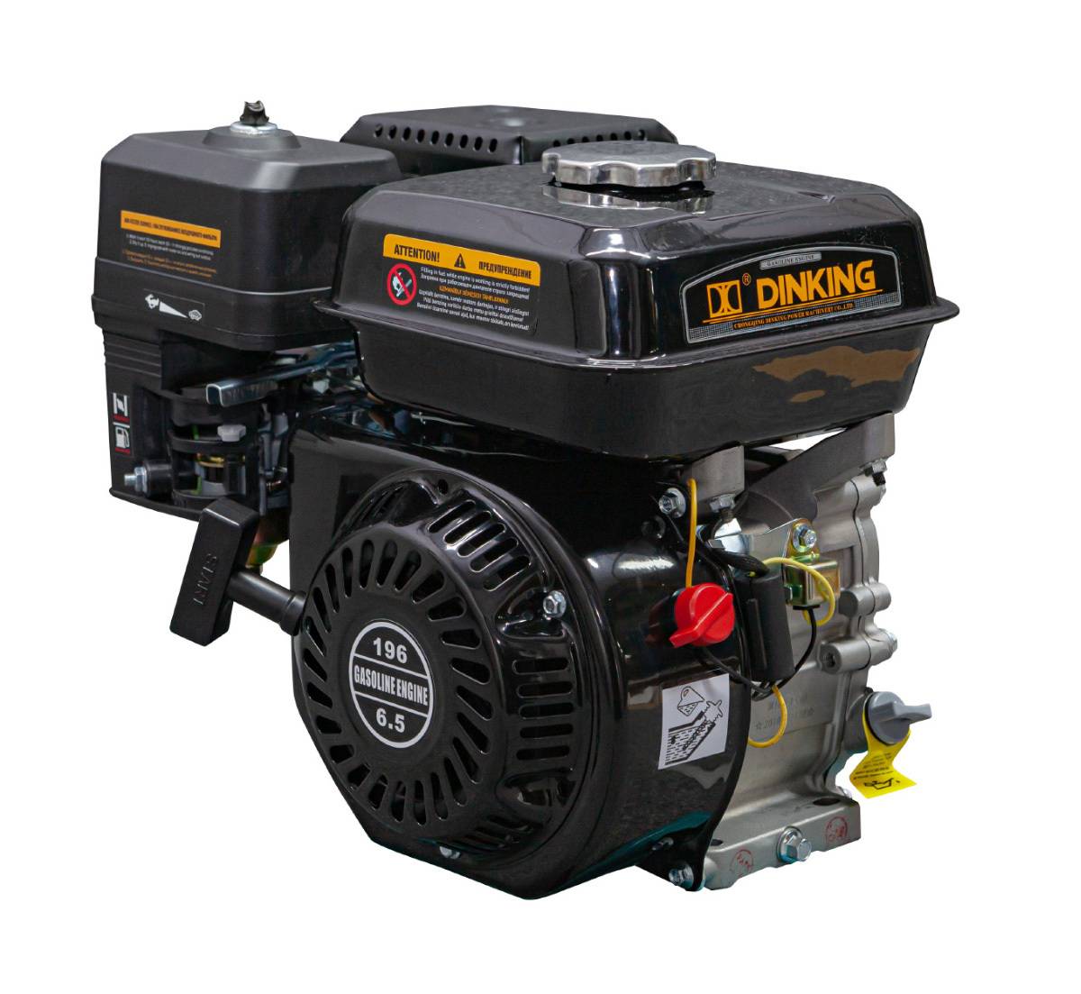 Двигатель Dinking DK168F-1-C(S) (6,5лс, 20мм вал, ручной стартер, датчик масла)