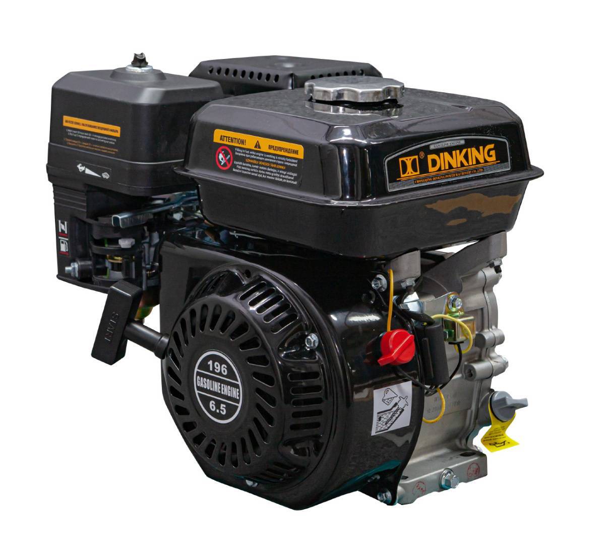Двигатель Dinking DK168F-1-C(Q) (6,5лс,19мм вал, ручной стартер, датчик масла)