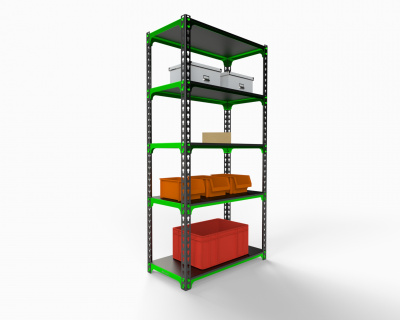 Стеллаж Metalex MID 2200х1800х600 6 полок (чёрный)