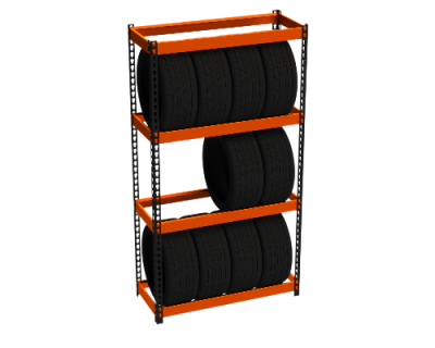 Стеллаж Metalex серия TIRES 2200х1800х600 оранжево-чёрный