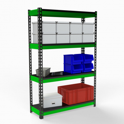 Стеллаж Metalex HARD 2200х1800х600 6 полок оранжево-чёрный