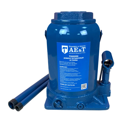 Домкрат бутылочный двухштоковый T02020i AE&T 20т