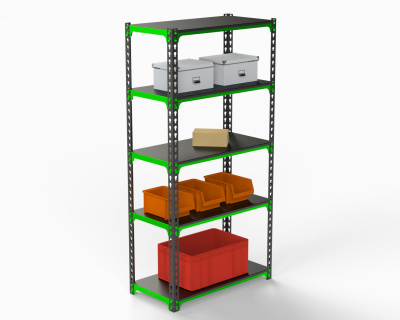 Стеллаж Metalex MID 2200х1800х600 6 полок (чёрный)