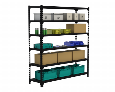 Стеллаж Metalex MID 2200х1800х600 6 полок (чёрный)