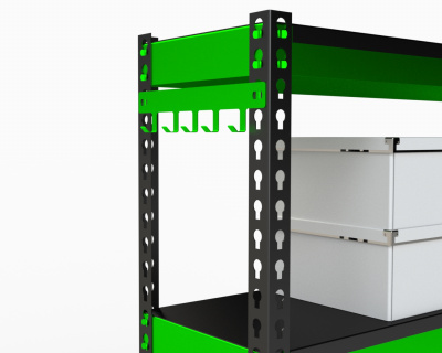 Стеллаж Metalex HARD 2200х1800х600 6 полок оранжево-чёрный